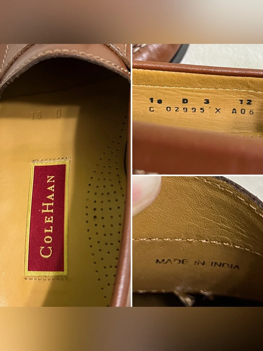 Cole Haan Men’s Tassel Loafers Cognac Leather Size 10 D Classic Dress Shoes